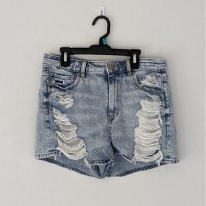 American Eagle Comfort Stretch Waist Band Distressed Mom Shorts